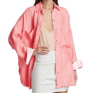 IRO Founda Fringed Bouclé Shacket size 36